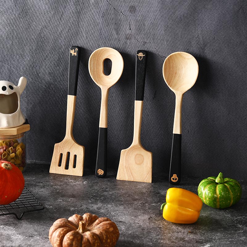Woodsun Rubber Wood Cutlery Spoon Kitchen Wooden Utensils For Cooking  Kitchenware Utensils 